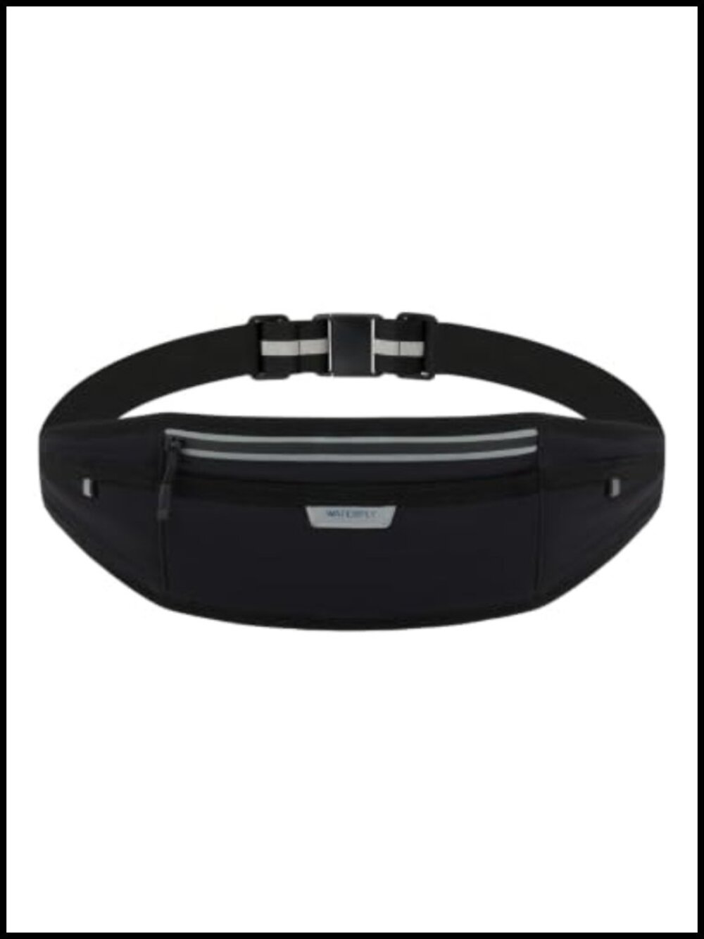WATERFLY Running Belt Breathable Back Pad 4-Pocket Waist Pack Nylon